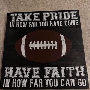 Hobby Lobby Black Wall Sign with Brown Football and White Lettering
